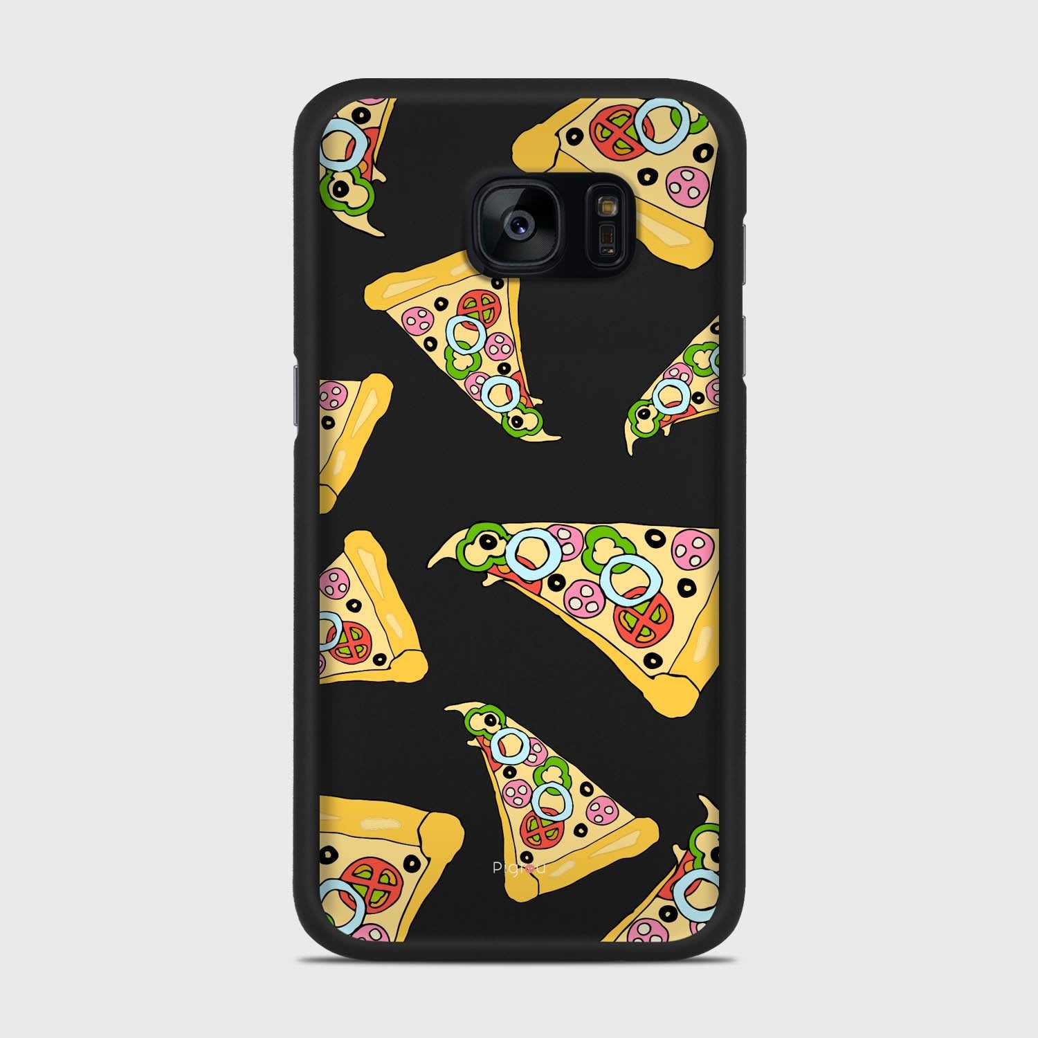 PIZZA Samsung Galaxy S7 Edge case - thin fit matte black (D102)