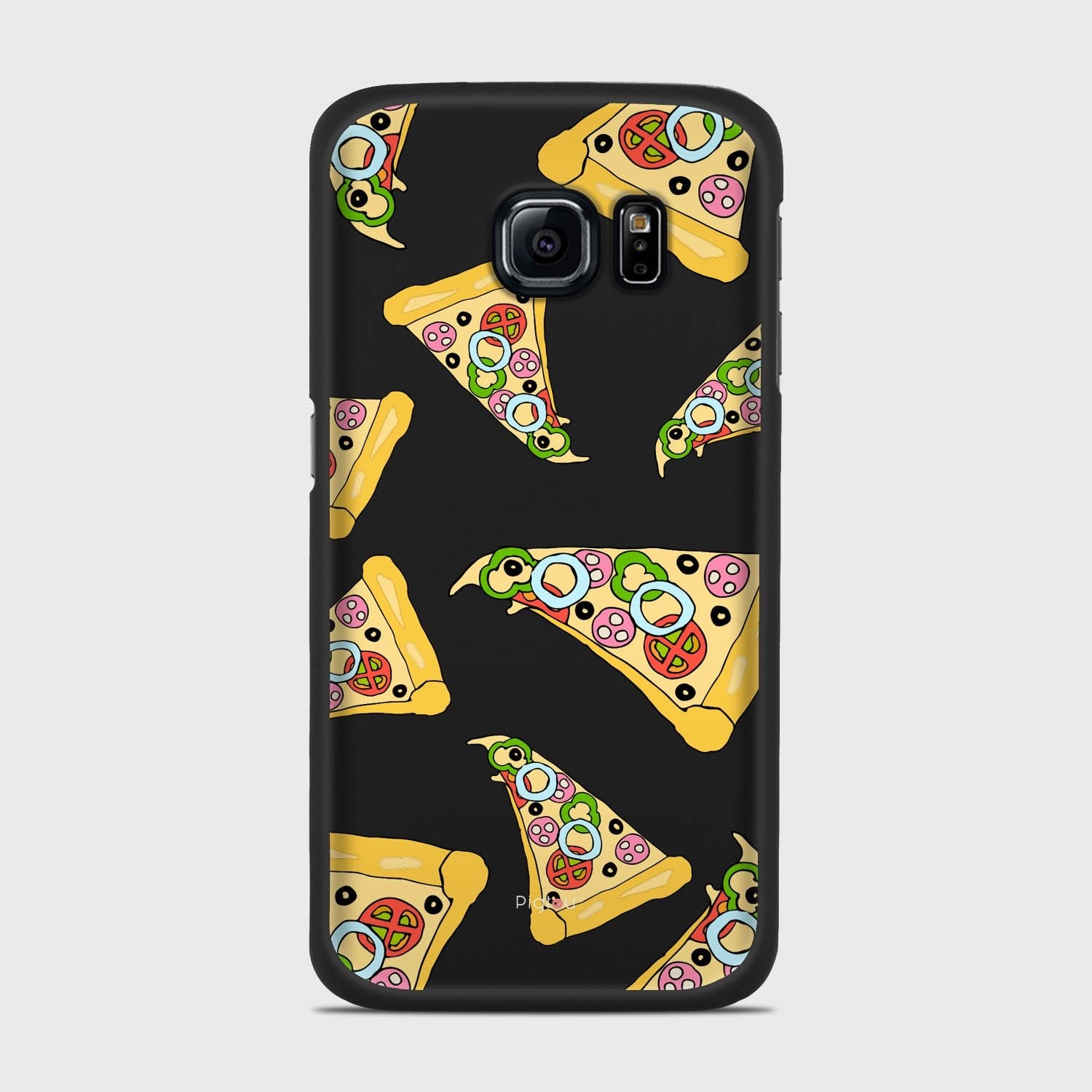 PIZZA Samsung Galaxy S6 Edge case - thin fit matte black (D102)