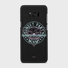 MIAMI SUNSET PARTY Samsung Galaxy S8 Plus case - thin fit matte black (D104)