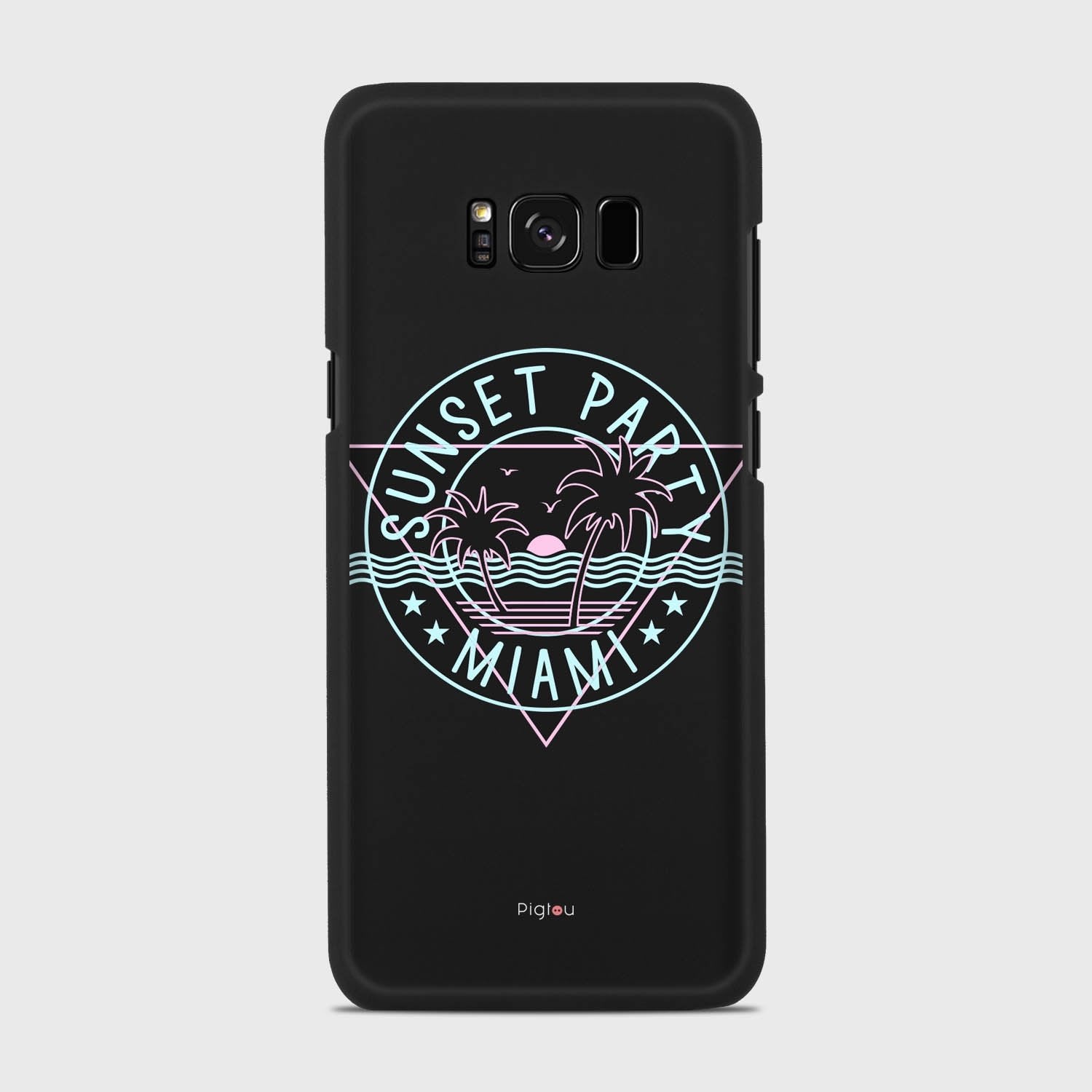 MIAMI SUNSET PARTY Samsung Galaxy S8 case - thin fit matte black (D104)