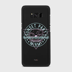 MIAMI SUNSET PARTY Samsung Galaxy S8 case - thin fit matte black (D104)