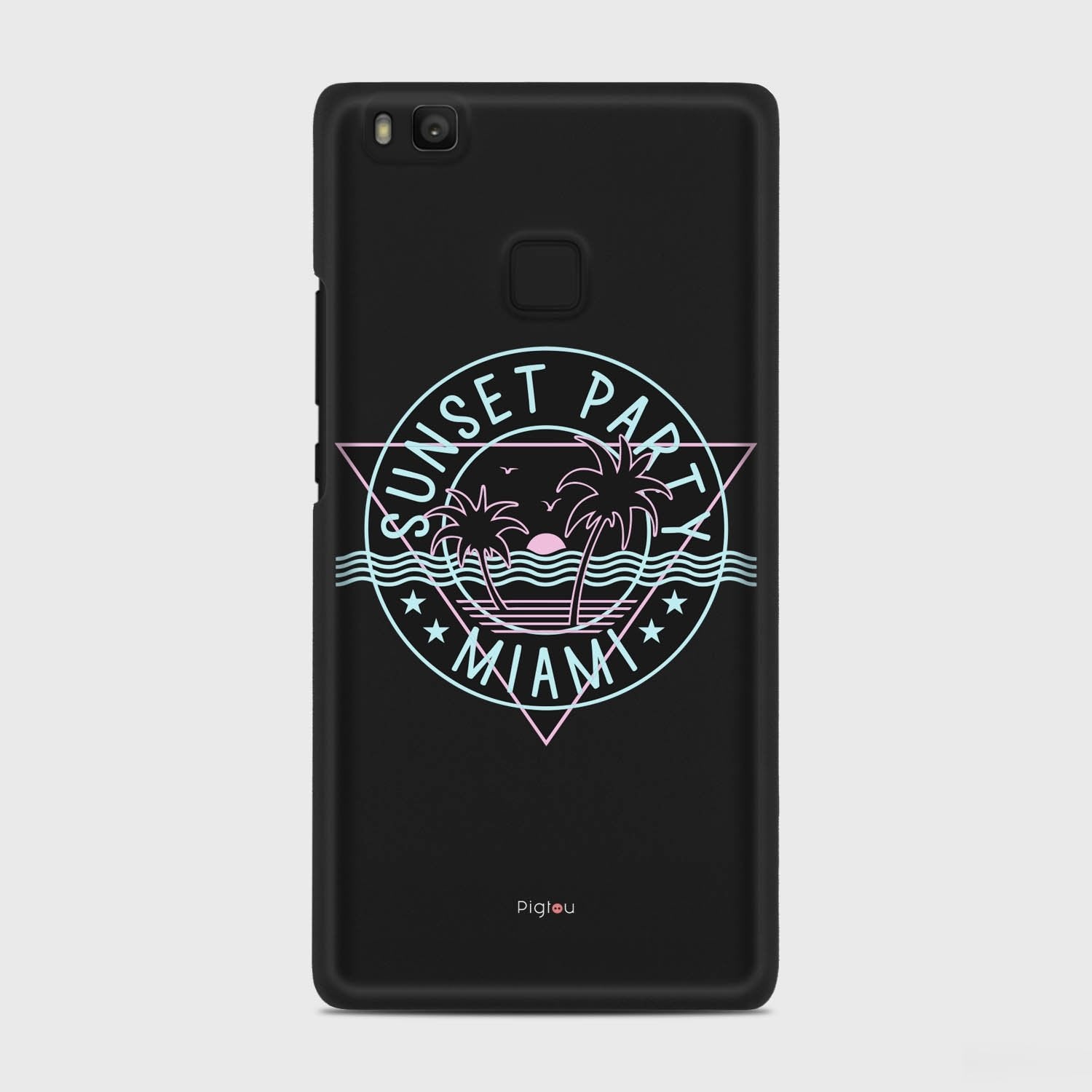 MIAMI SUNSET PARTY Huawei P9 Lite case - thin fit matte black (D104)