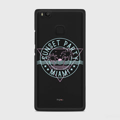 MIAMI SUNSET PARTY Huawei P9 Lite case - thin fit matte black (D104)