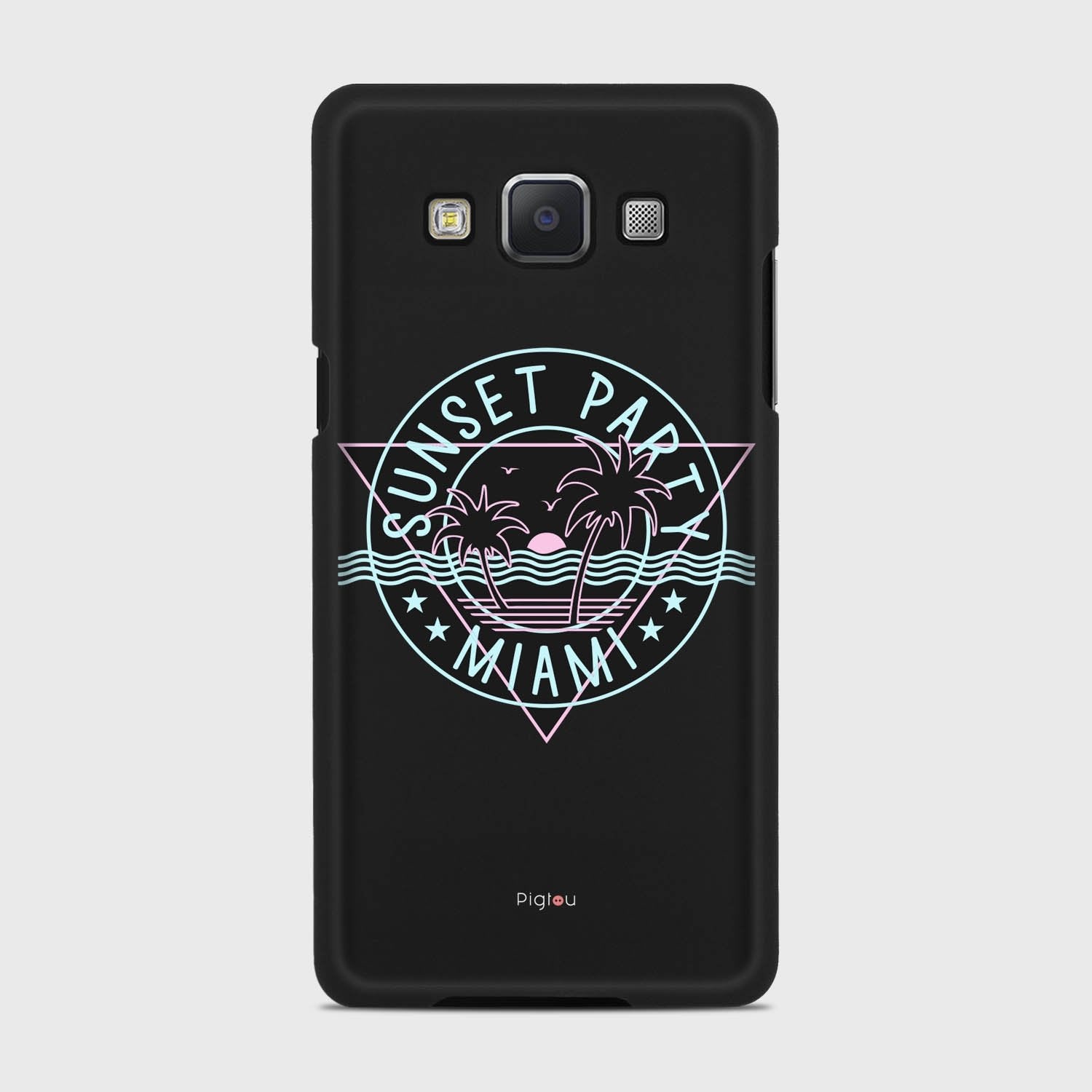 MIAMI SUNSET PARTY Samsung Galaxy A5 (2015) case - thin fit matte black (D104)