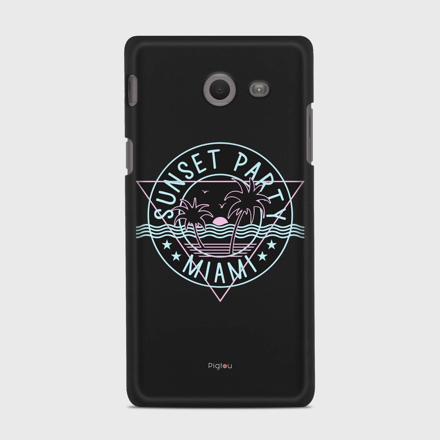 MIAMI SUNSET PARTY Samsung Galaxy J5 (2017) Verizon case - thin fit matte black (D104)