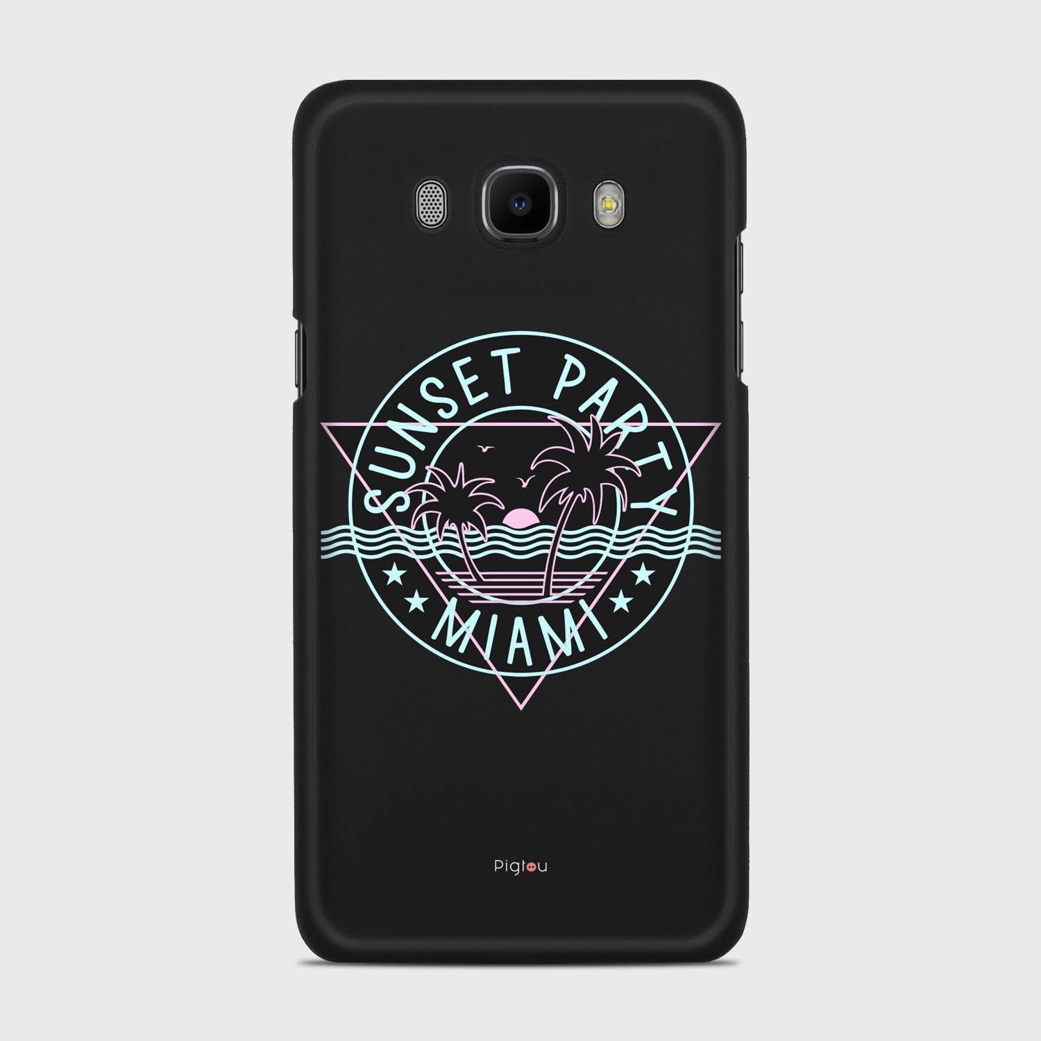 MIAMI SUNSET PARTY Samsung Galaxy J7 (2016) case - thin fit matte black (D104)