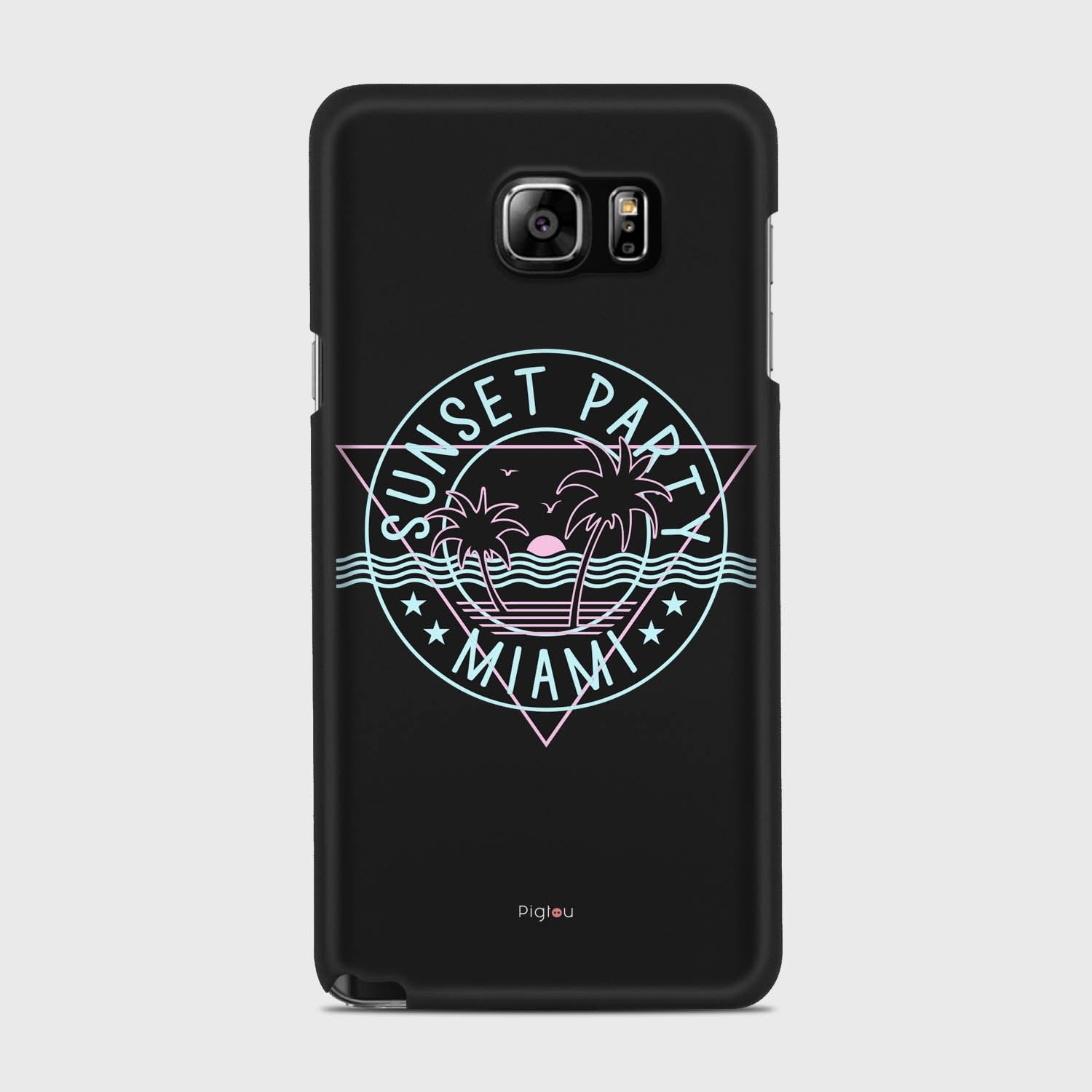 MIAMI SUNSET PARTY Samsung Galaxy Note 5 case - thin fit matte black (D104)