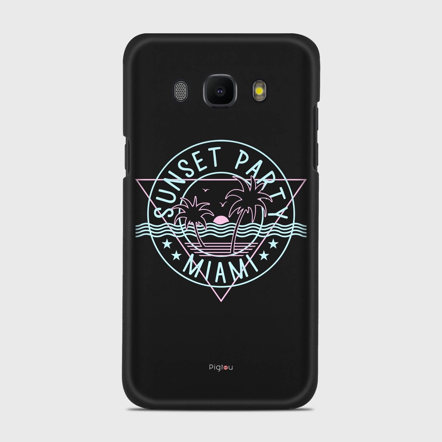 MIAMI SUNSET PARTY Samsung Galaxy J5 (2016) case - thin fit matte black (D104)