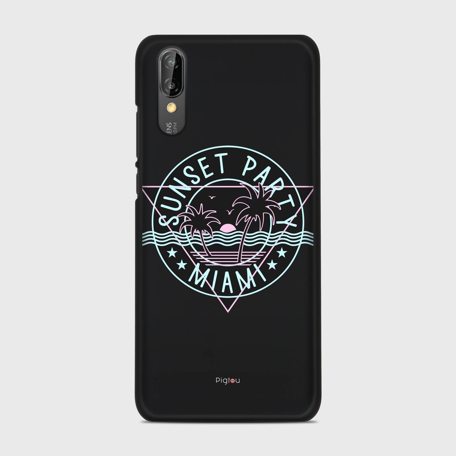 MIAMI SUNSET PARTY Huawei P20 case - thin fit matte black (D104)