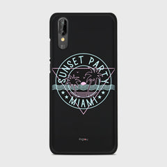 MIAMI SUNSET PARTY Huawei P20 case - thin fit matte black (D104)
