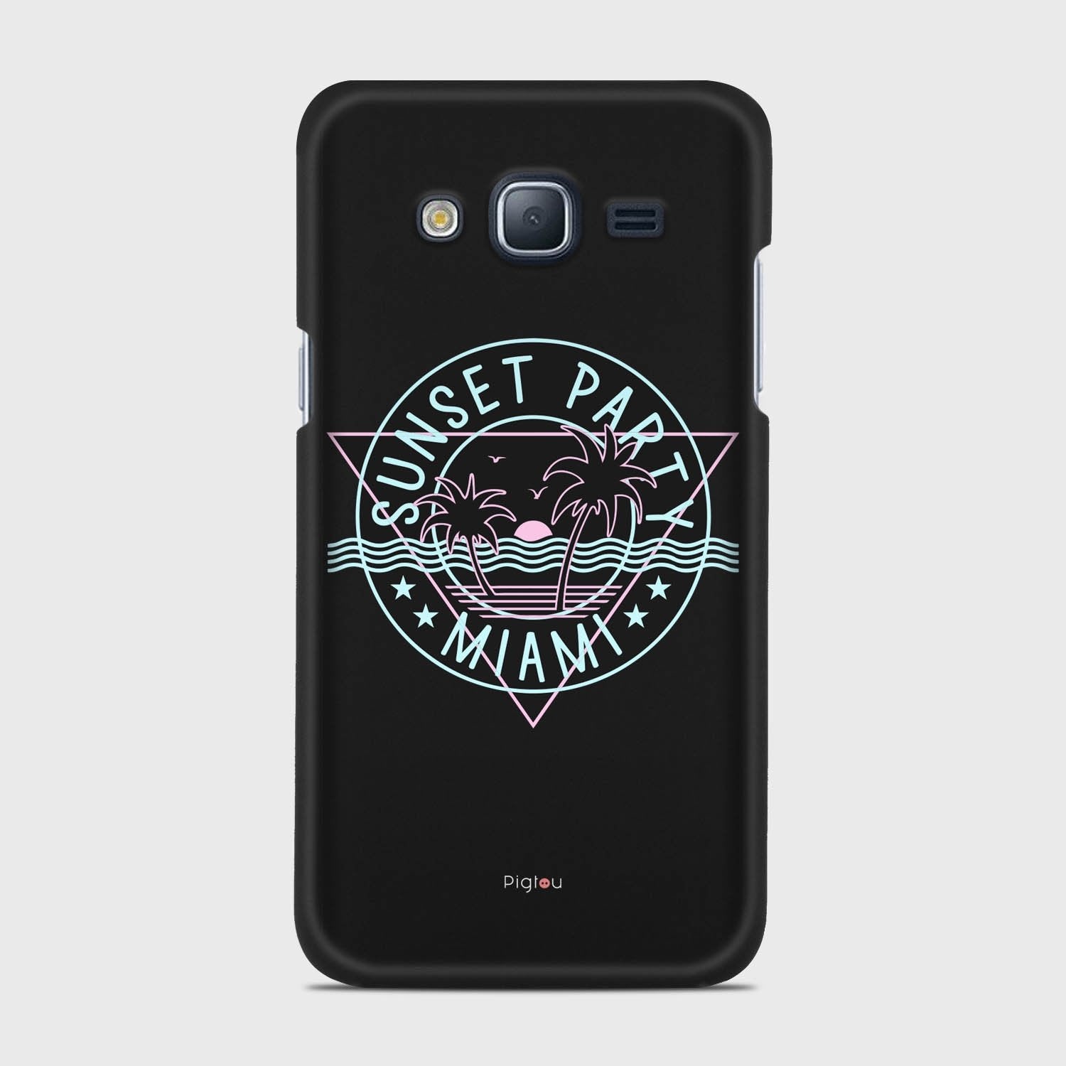 MIAMI SUNSET PARTY Samsung Galaxy J3 (2016) case - thin fit matte black (D104)