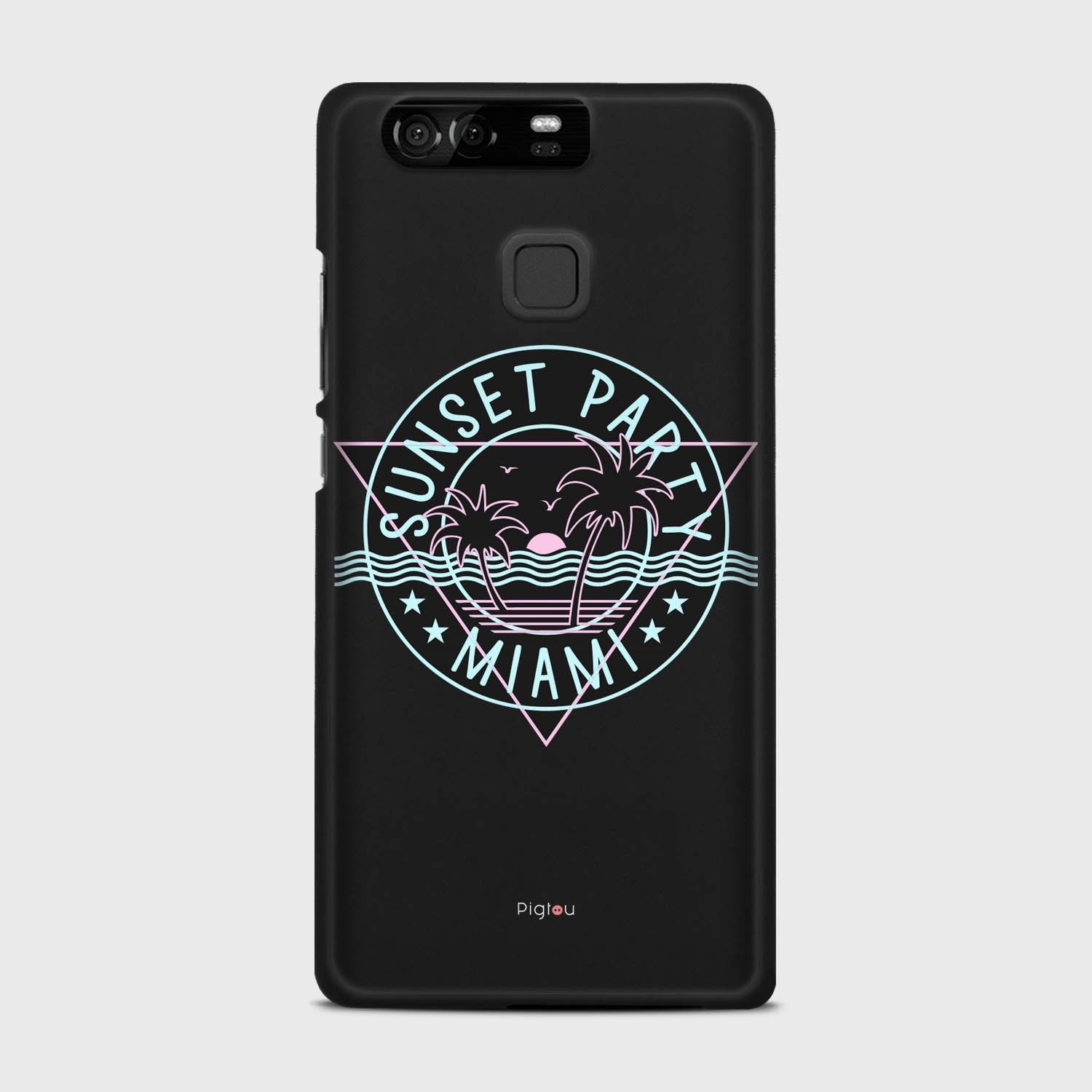 MIAMI SUNSET PARTY Huawei P9 case - thin fit matte black (D104)