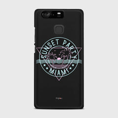 MIAMI SUNSET PARTY Huawei P9 case - thin fit matte black (D104)