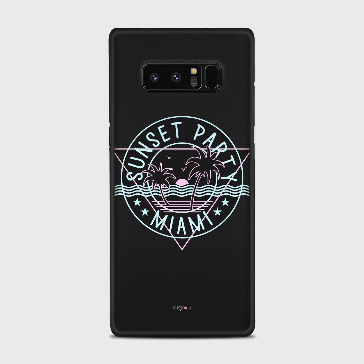 MIAMI SUNSET PARTY Samsung Galaxy Note 8 case - thin fit matte black (D104)