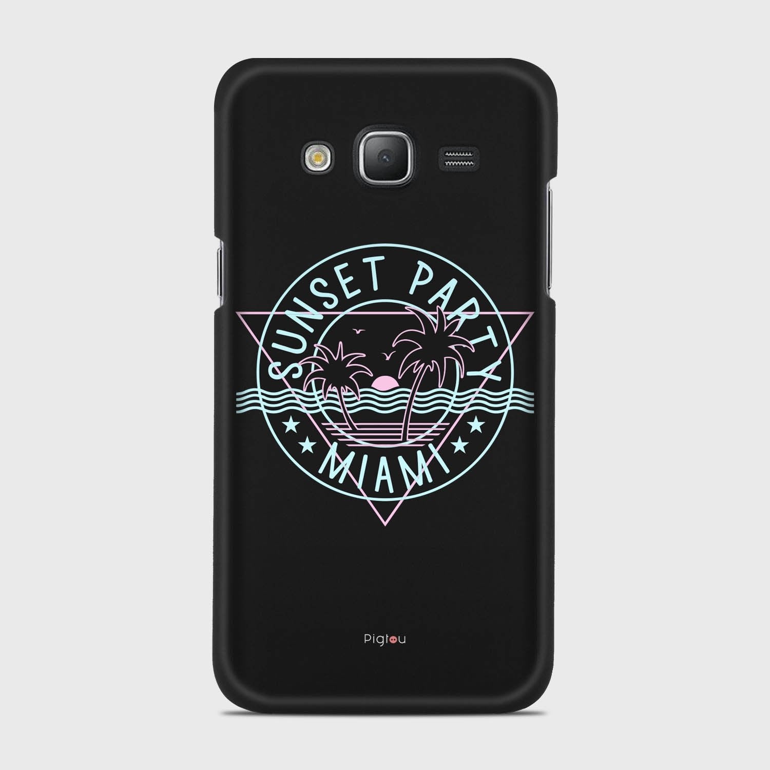 MIAMI SUNSET PARTY Samsung Galaxy J5 (2015) case - thin fit matte black (D104)