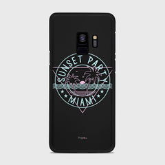 MIAMI SUNSET PARTY Samsung Galaxy S9 case - thin fit matte black (D104)