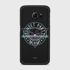 MIAMI SUNSET PARTY Samsung Galaxy S6 Edge case - thin fit matte black (D104)