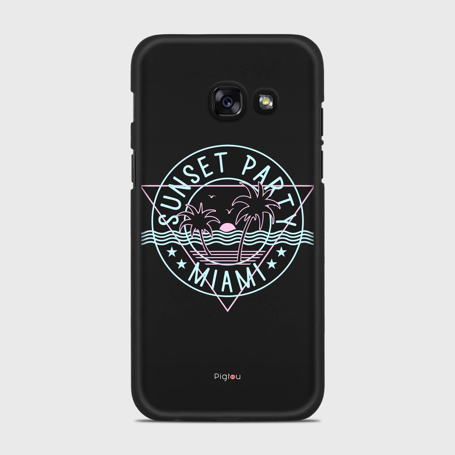 MIAMI SUNSET PARTY Samsung Galaxy A3 (2017) case - thin fit matte black (D104)