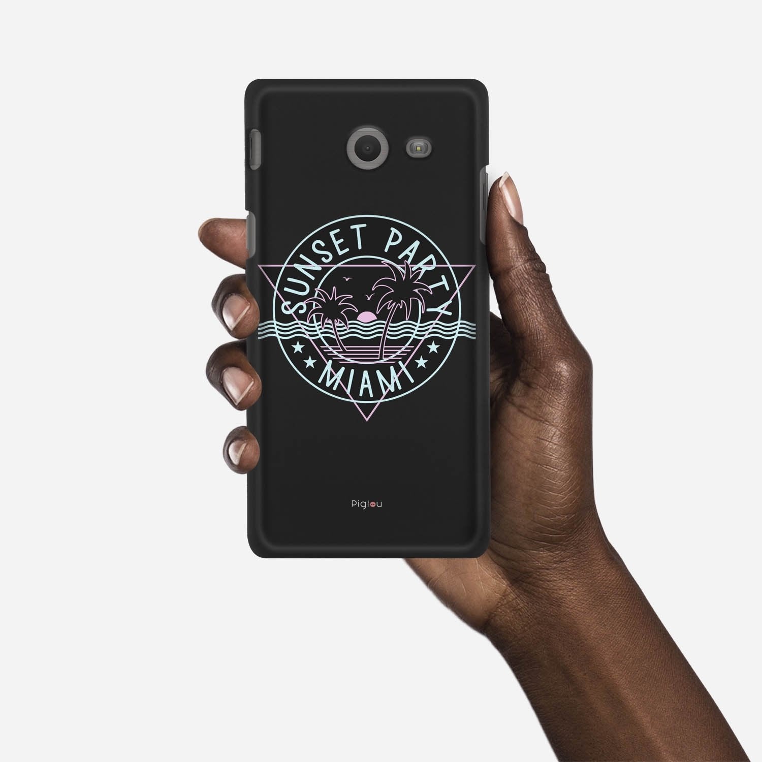 MIAMI SUNSET PARTY Samsung Galaxy J5 (2017) Verizon case - thin fit matte black (D104)