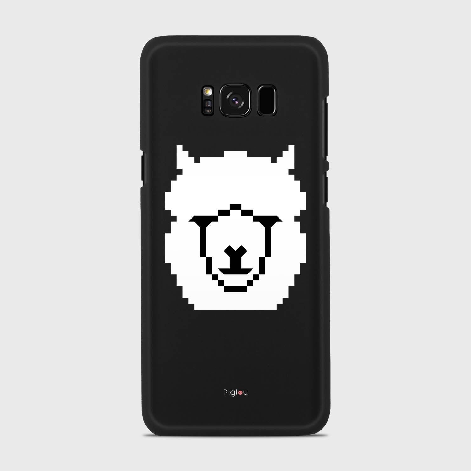 WHITE ALPACA Samsung Galaxy S8 case - thin fit matte black (D107)