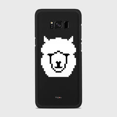 WHITE ALPACA Samsung Galaxy S8 case - thin fit matte black (D107)