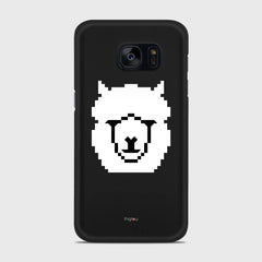 WHITE ALPACA Samsung Galaxy S7 Edge case - thin fit matte black (D107)