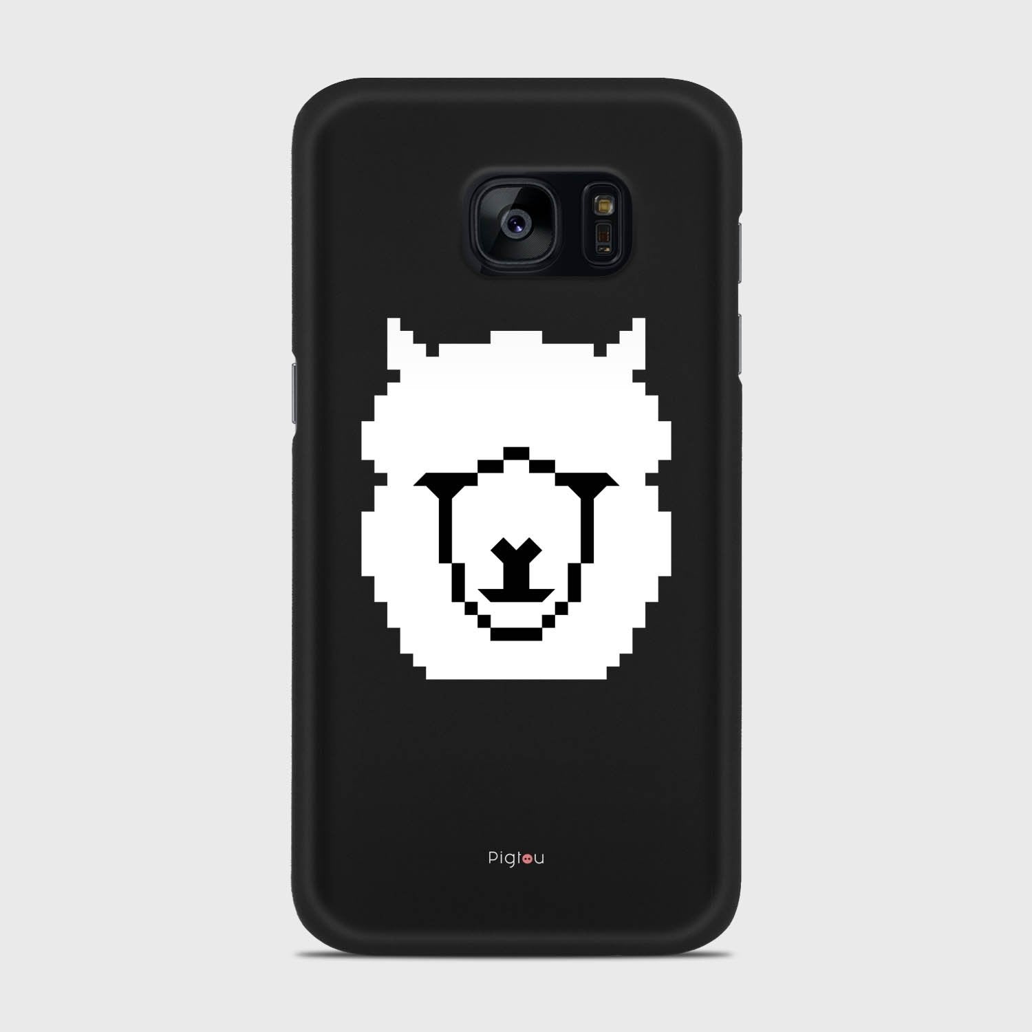 WHITE ALPACA Samsung Galaxy S7 case - thin fit matte black (D107)
