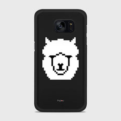 WHITE ALPACA Samsung Galaxy S7 case - thin fit matte black (D107)