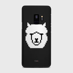 WHITE ALPACA Samsung Galaxy S9 case - thin fit matte black (D107)