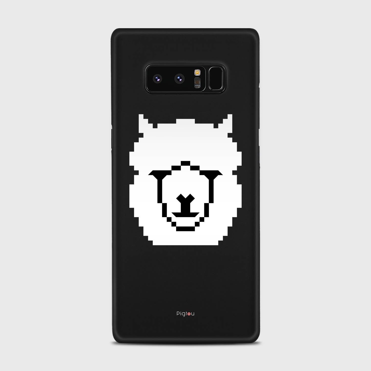 WHITE ALPACA Samsung Galaxy Note 8 case - thin fit matte black (D107)