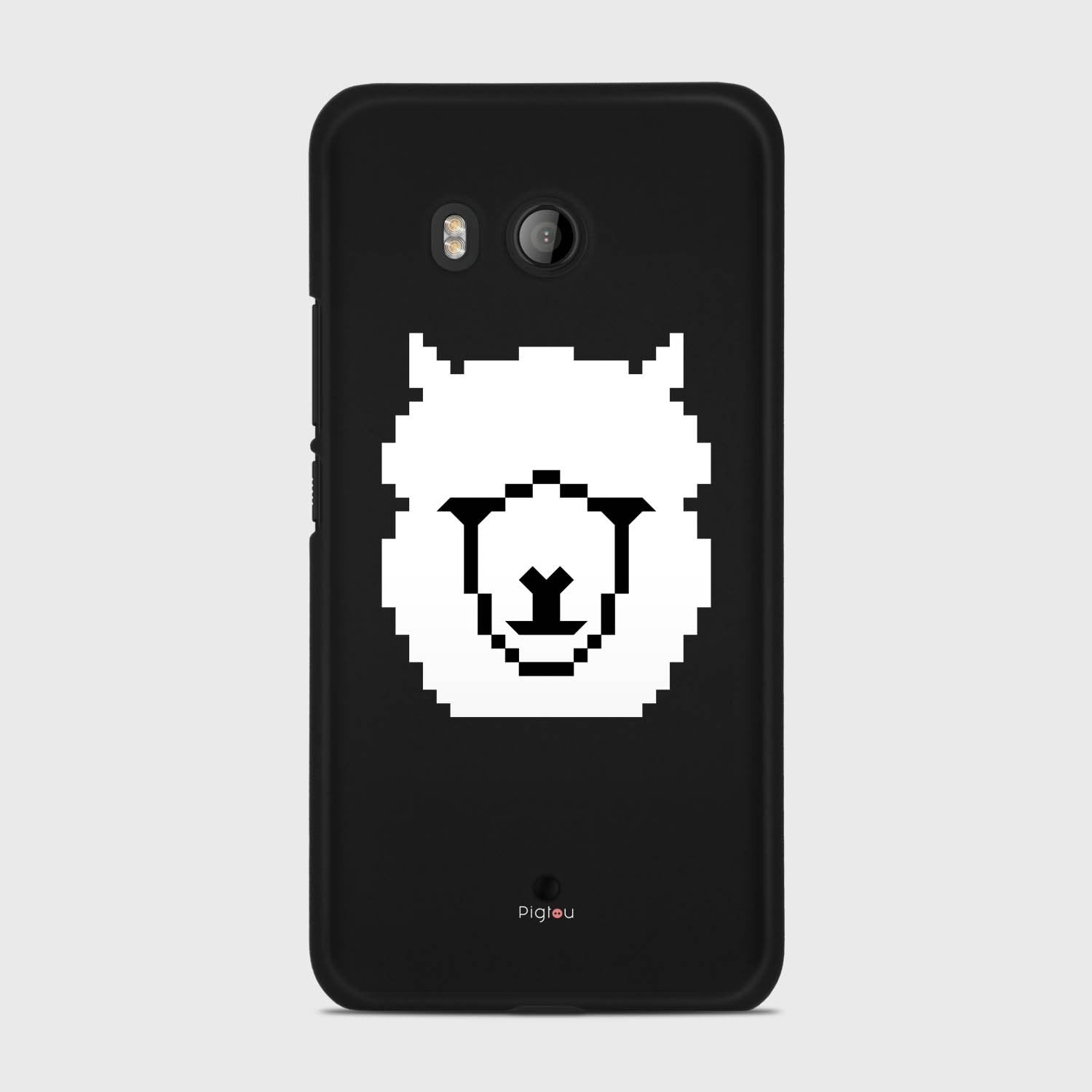 WHITE ALPACA HTC U11 case - thin fit matte black (D107)