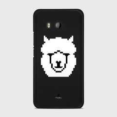 WHITE ALPACA HTC U11 case - thin fit matte black (D107)