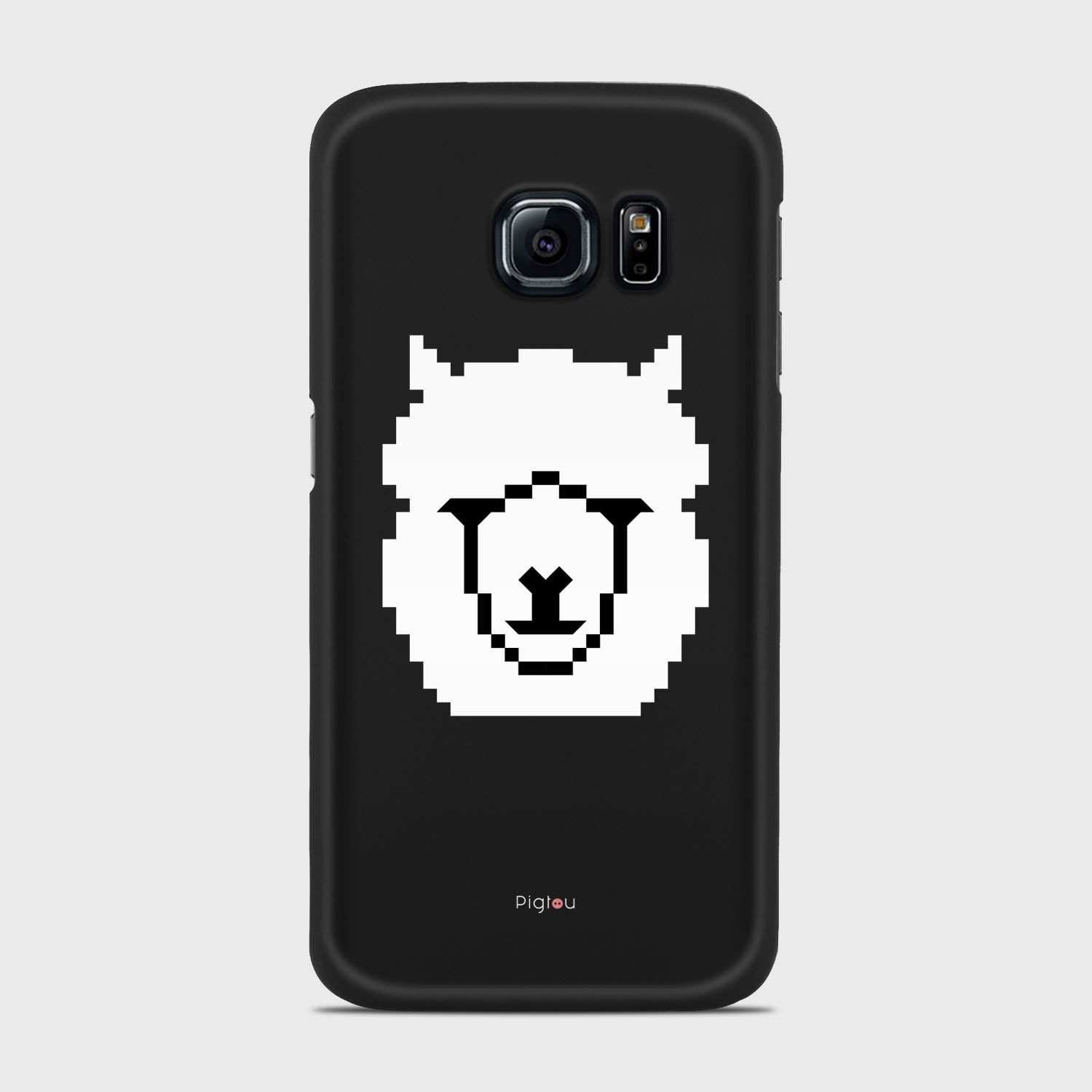 WHITE ALPACA Samsung Galaxy S6 Edge case - thin fit matte black (D107)