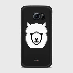 WHITE ALPACA Samsung Galaxy S6 Edge case - thin fit matte black (D107)