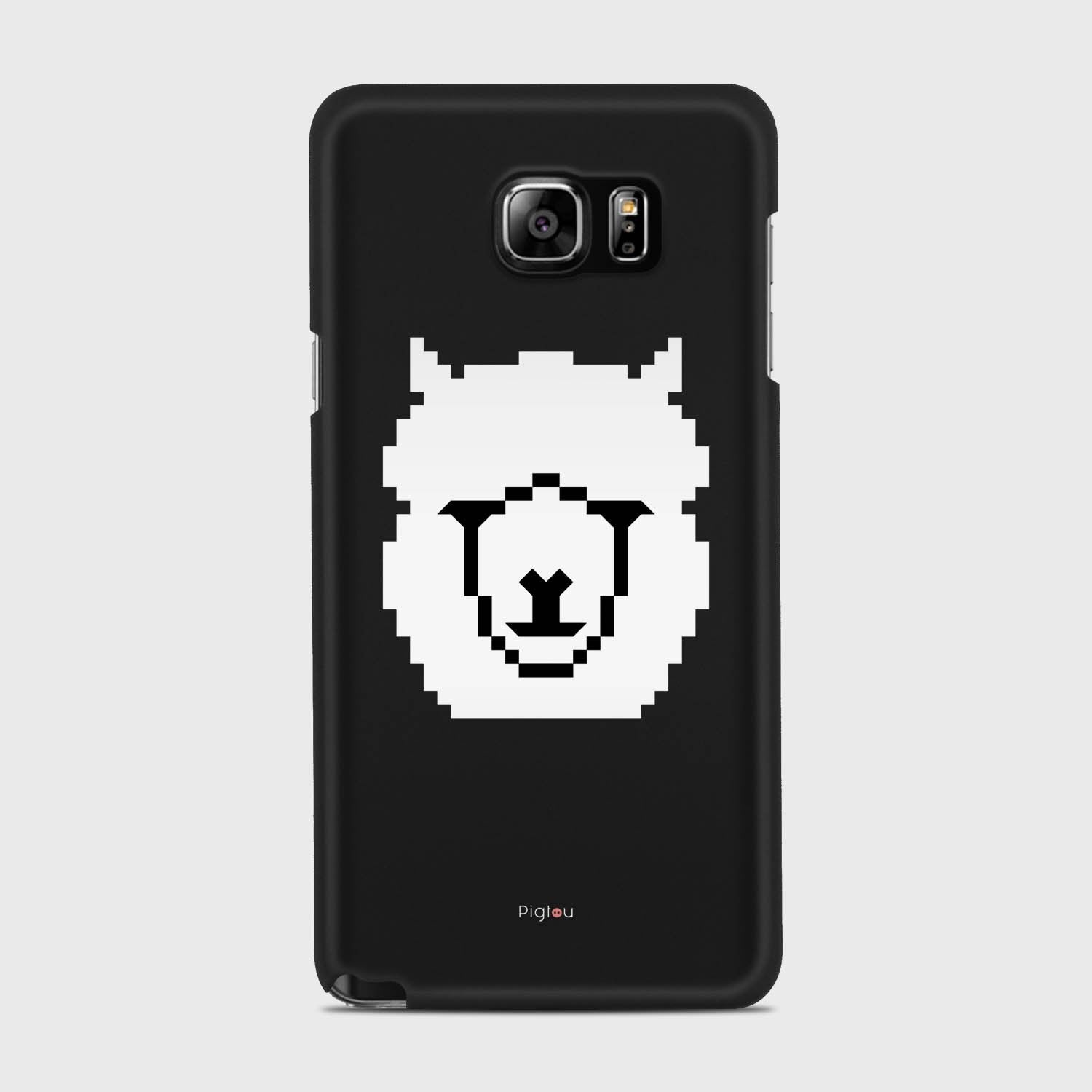 WHITE ALPACA Samsung Galaxy Note 5 case - thin fit matte black (D107)