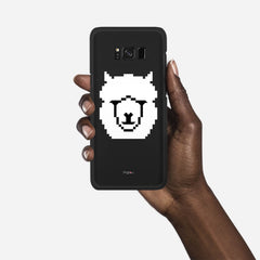 WHITE ALPACA Samsung Galaxy S8 case - thin fit matte black (D107)