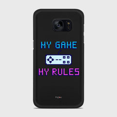 MY GAME MY RULES Samsung Galaxy S7 case - thin fit matte black (D108)