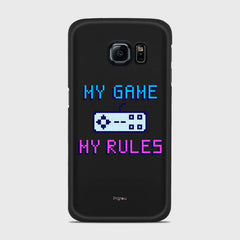 MY GAME MY RULES Samsung Galaxy S6 Edge case - thin fit matte black (D108)
