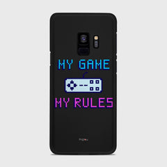 MY GAME MY RULES Samsung Galaxy S9 case - thin fit matte black (D108)