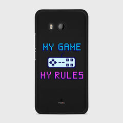 MY GAME MY RULES HTC U11 case - thin fit matte black (D108)