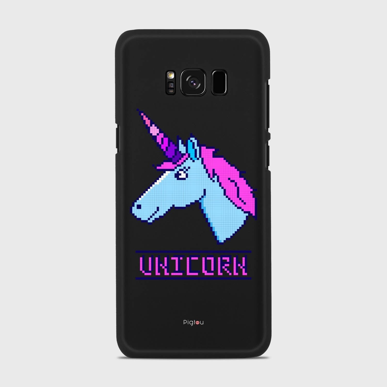 PIXELATED UNICORN Samsung Galaxy S8 case - thin fit matte black (D109)