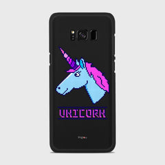 PIXELATED UNICORN Samsung Galaxy S8 case - thin fit matte black (D109)