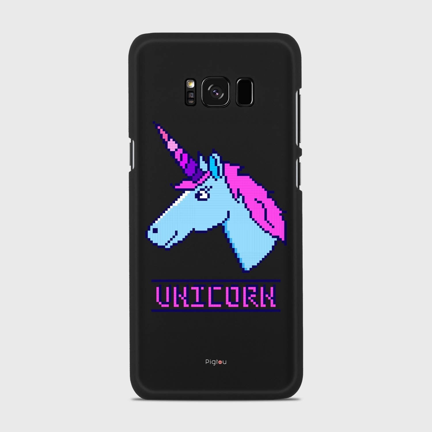 PIXELATED UNICORN Samsung Galaxy S8 Plus case - thin fit matte black (D109)