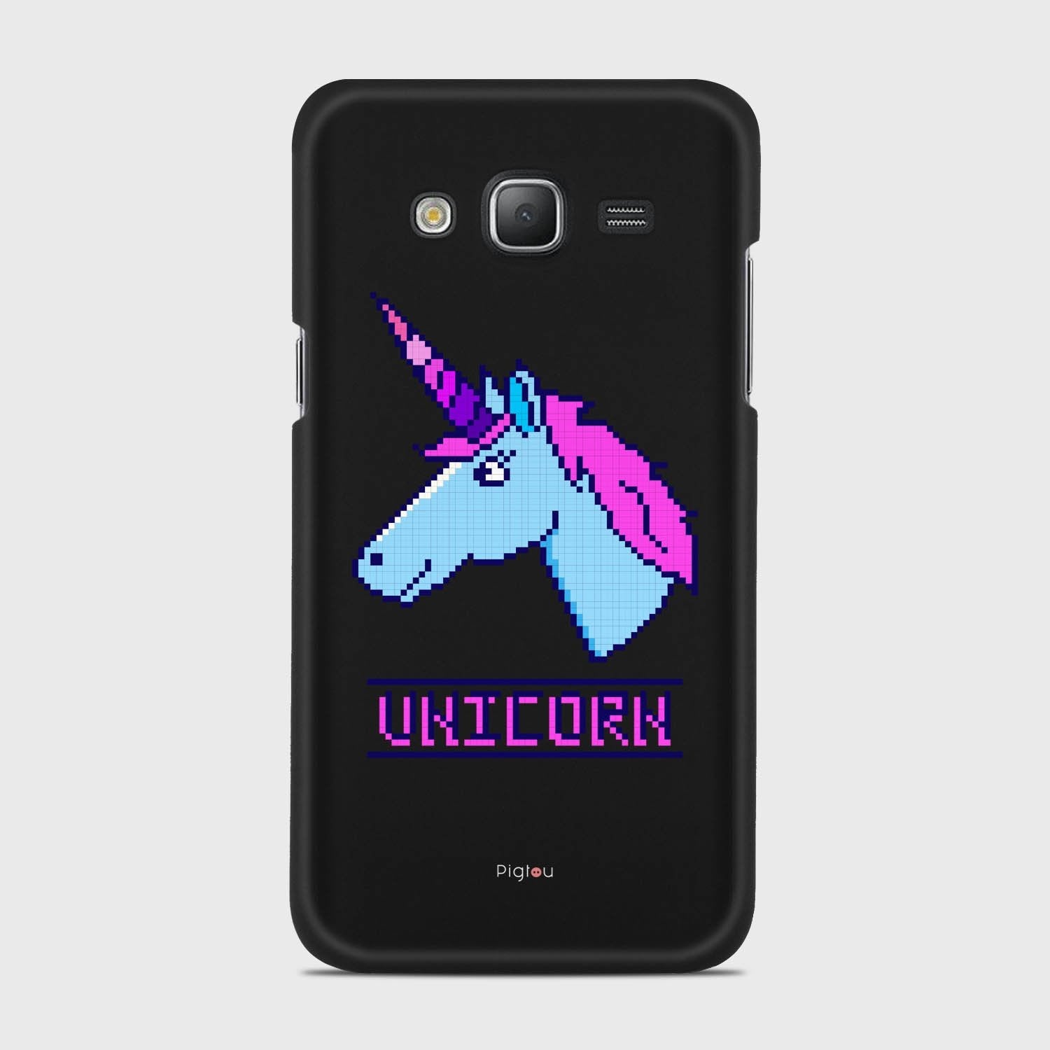 PIXELATED UNICORN Samsung Galaxy J5 (2015) case - thin fit matte black (D109)