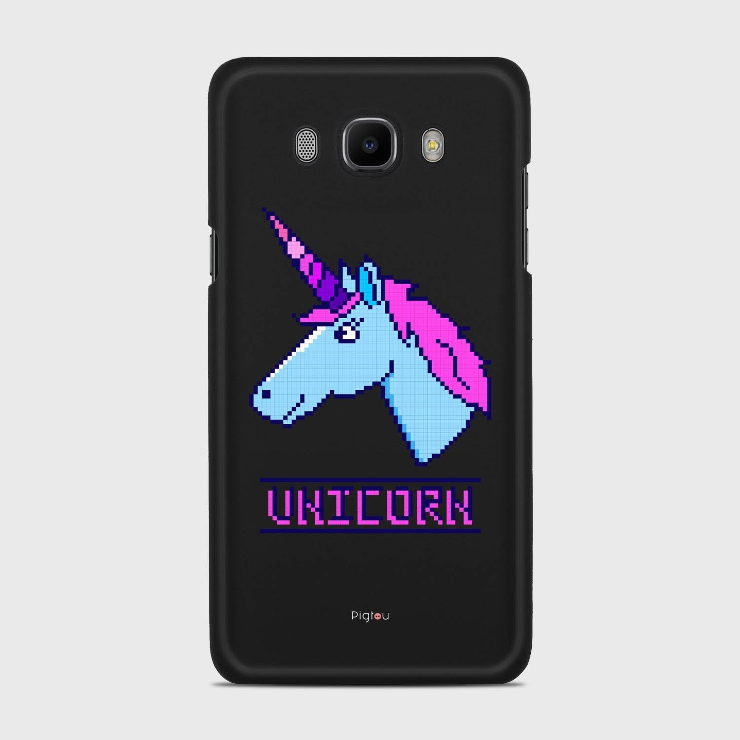 PIXELATED UNICORN Samsung Galaxy J7 (2016) case - thin fit matte black (D109)