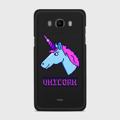 PIXELATED UNICORN Samsung Galaxy J7 (2016) case - thin fit matte black (D109)