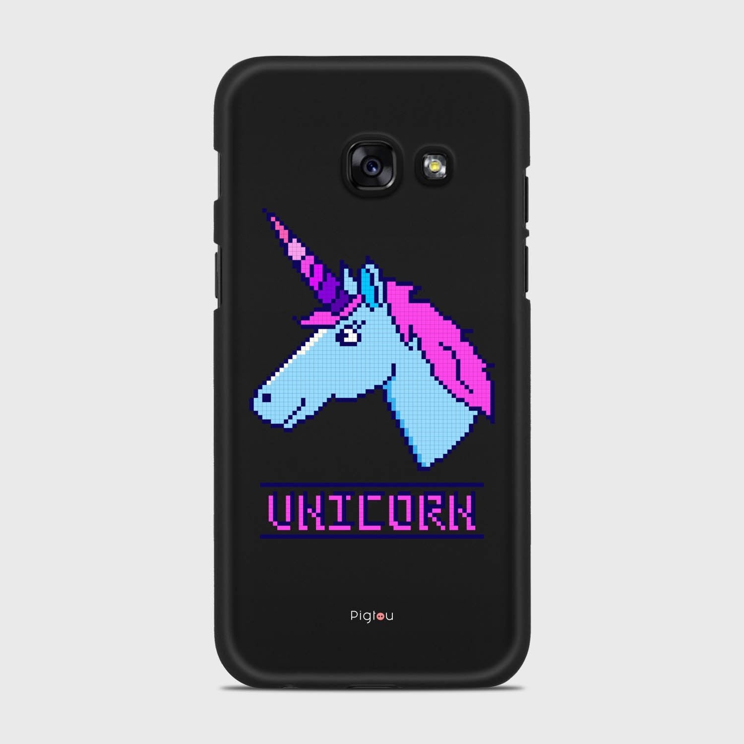 PIXELATED UNICORN Samsung Galaxy A3 (2017) case - thin fit matte black (D109)