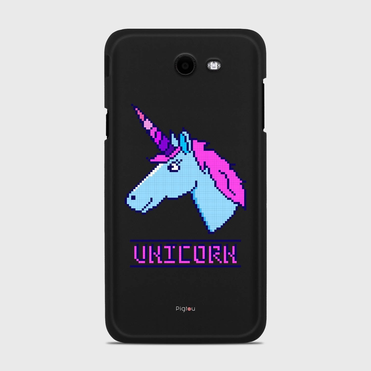 PIXELATED UNICORN Samsung Galaxy J7 (2017) Verizon case - thin fit matte black (D109)