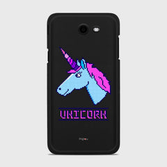 PIXELATED UNICORN Samsung Galaxy J7 (2017) Verizon case - thin fit matte black (D109)