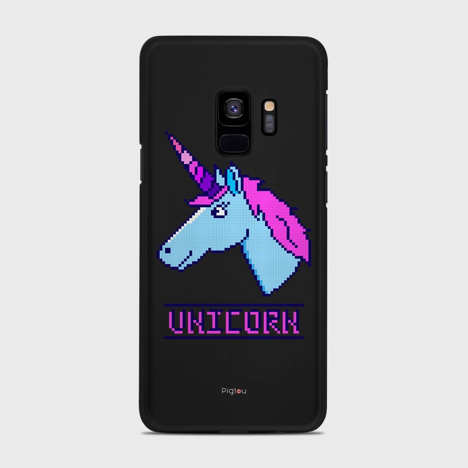 PIXELATED UNICORN Samsung Galaxy S9 case - thin fit matte black (D109)